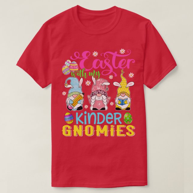 T-shirt Pâques Avec Mes Gnomes Kinder Drôle Enseignant Gno (Design devant)
