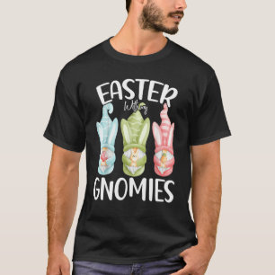 T-shirt Pâques Avec Mes Gnomies Joyeux Bunny Oeuf De Pâque