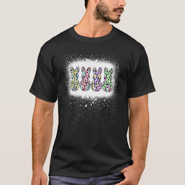 T-shirt Pâques bonbons Leopard Bleached Bunny Filles Eas (Devant)