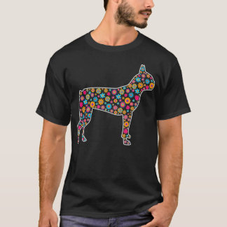 T-shirt Pâques Boston Terrier Chien Pâques Fleurs de print