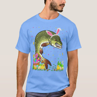 T-shirt Pâques brochet Poisson lapin Oeuf chasse brochet P