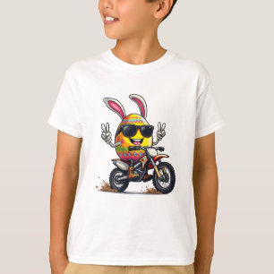 T-shirt Pâques Bunny Motocross Rider avec Dirt Bike Eglise