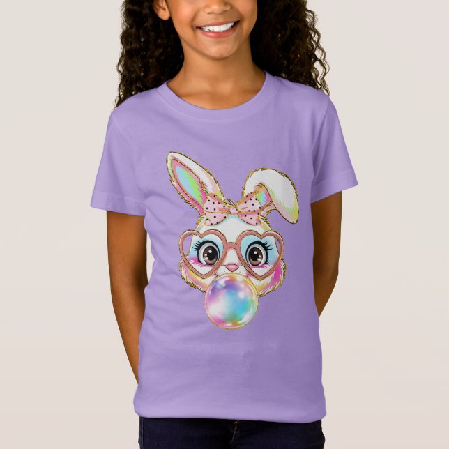T-Shirt Pâques Bunny Pop Art Buble Gum (Devant)