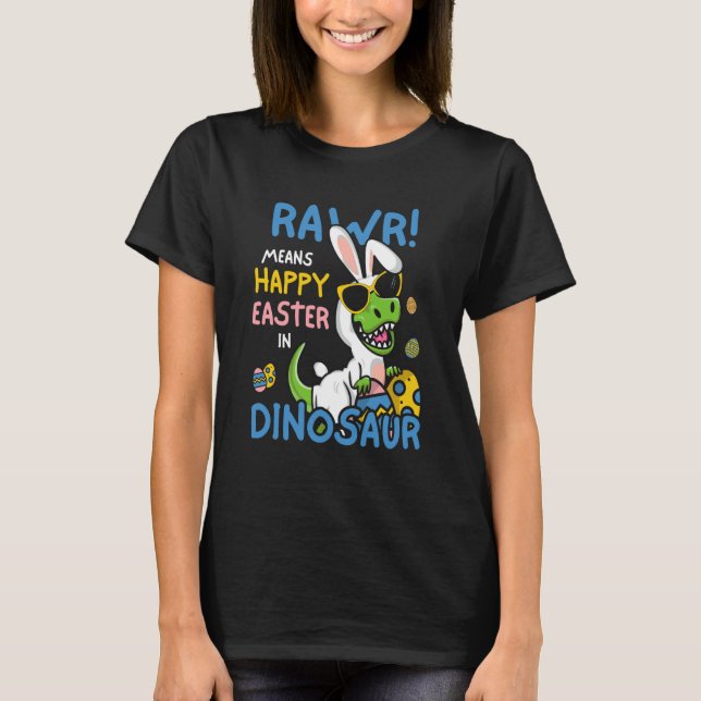 T-shirt Pâques Bunny Saurus Rex Dinosaure Pâques (Devant)