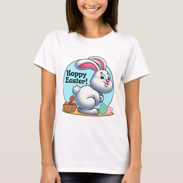 T-shirt Pâques chanceuses ! Lapin de Pâques Poop Oeufs Cho (Devant)
