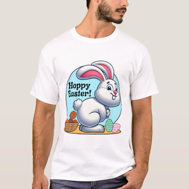 T-shirt Pâques chanceuses ! Lapin de Pâques Poop Oeufs Cho (Devant)