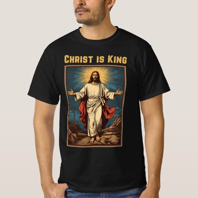 T-shirt Pâques Christ est le roi chrétien (Devant)