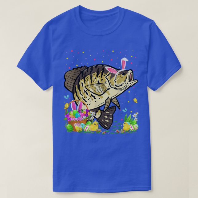 T-shirt Pâques Crappie Poisson Bunny Oeuf Chasse Crappie E (Design devant)