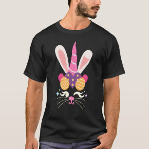 T-shirt Pâques De Bunnicorn Cute Avec Oreilles De Lapin Et