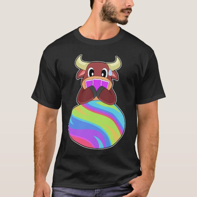 T-shirt Pâques de taureau de poker (Devant)