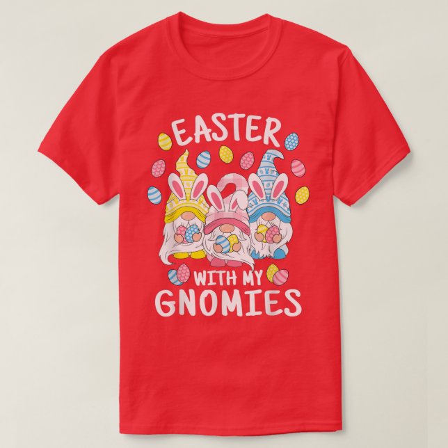 T-shirt Pâques Drôle Avec Mes Gnomies Joyeux Gnome De Pâqu (Design devant)