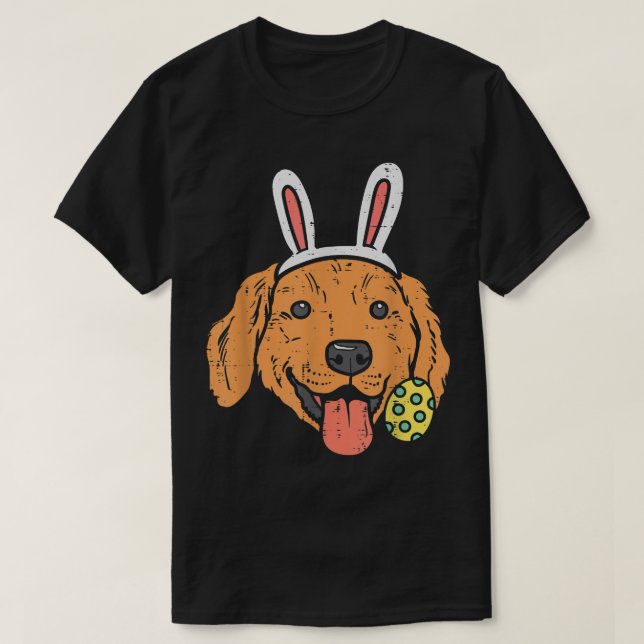 T-shirt Pâques Golden Retriever Bunny Face Amoureux des ch (Design devant)