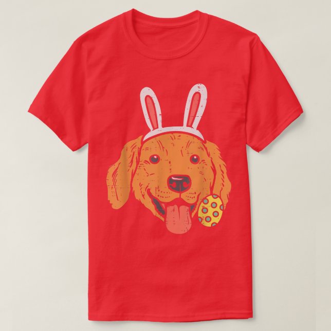 T-shirt Pâques Golden Retriever Bunny Face Amoureux des ch (Design devant)