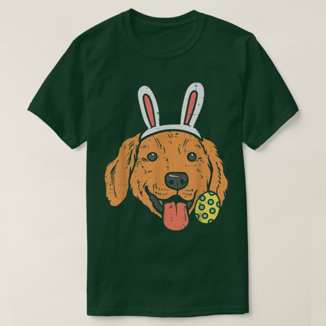 T-shirt Pâques Golden Retriever Bunny Face Amoureux des ch (Design devant)