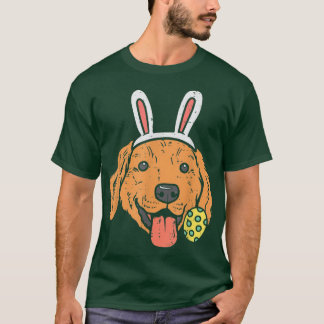 T-shirt Pâques Golden Retriever Bunny Face Amoureux des ch