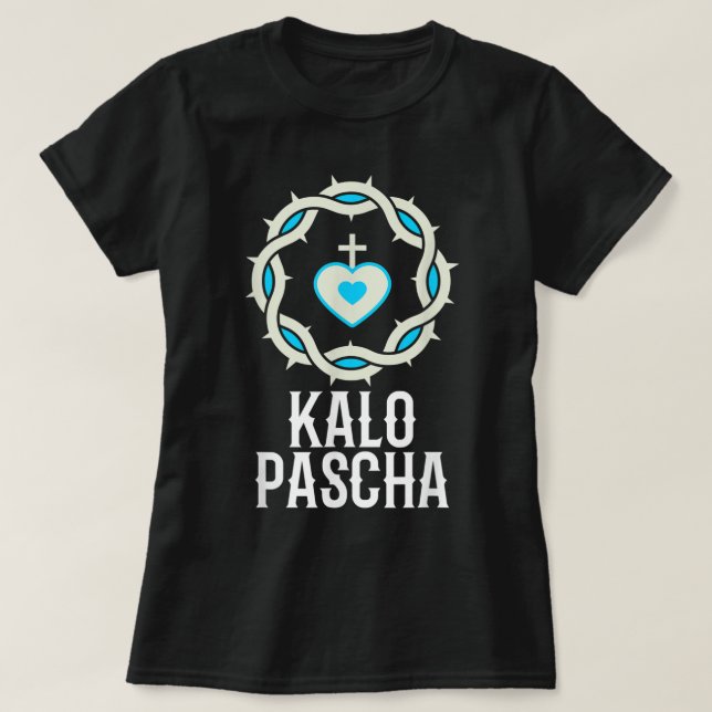 T-shirt Pâques grecques de Kalo Pascha Joyeux Pâques (Design devant)