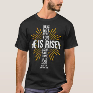 T-shirt Pâques Il est ressuscité Jésus Croix Foi chrétienn