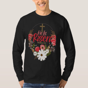 T-shirt Pâques Jour Il Est Ressuscité Jésus chrétien Joyeu