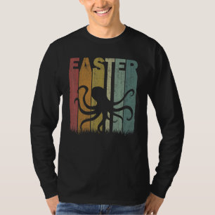 T-shirt Pâques Jour Octopus Retro Graphisme Funny Coût Pâq