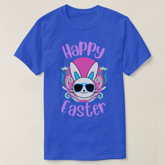 T-shirt Pâques Joyeuses Avec Dessin De Lapin Mignonne (Design devant)