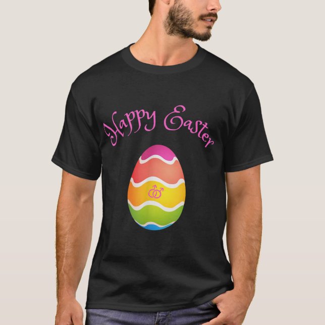 T-shirt Pâques joyeuses pour les hommes gais avec oeuf de  (Devant)