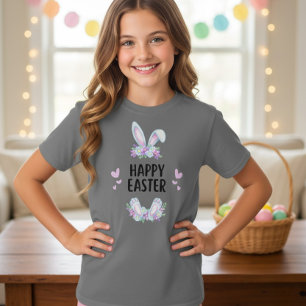 T-Shirt Pâques Joyeux Lapin Pastel Floral