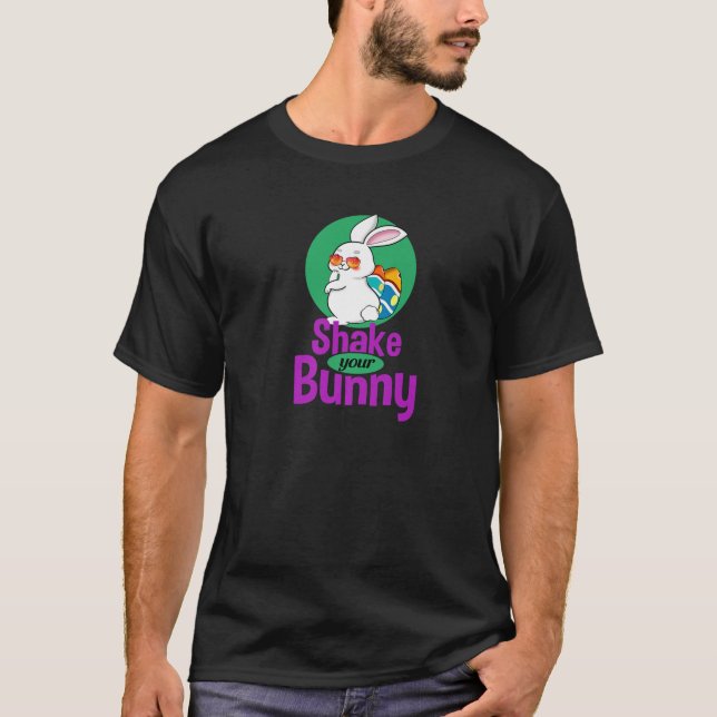 T-shirt Pâques Lapin Panier Oeufs Femmes Hommes Enfants (Devant)