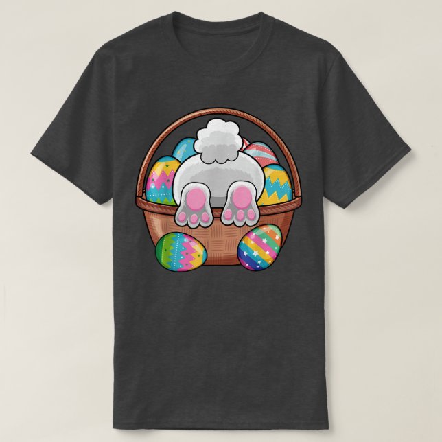 T-shirt Pâques Lapin Panier Oeufs Rabbit Fête de Pâques Fe (Design devant)