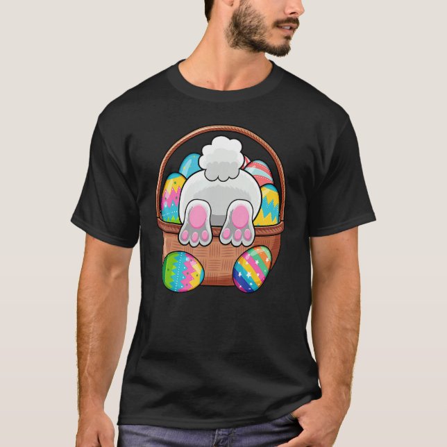 T-shirt Pâques Lapin Panier Oeufs Rabbit Fête de Pâques Fe (Devant)