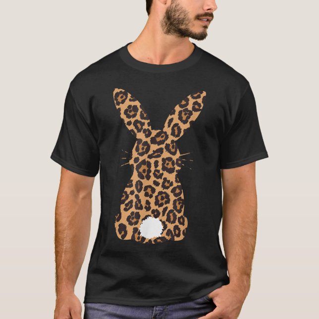 T-shirt Pâques Leopard Lapin Lapin Palmier Dimanche Filles (Devant)