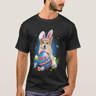 T-shirt Pâques Mignon Corgi Chien Amant Lapin Œufs Pâques