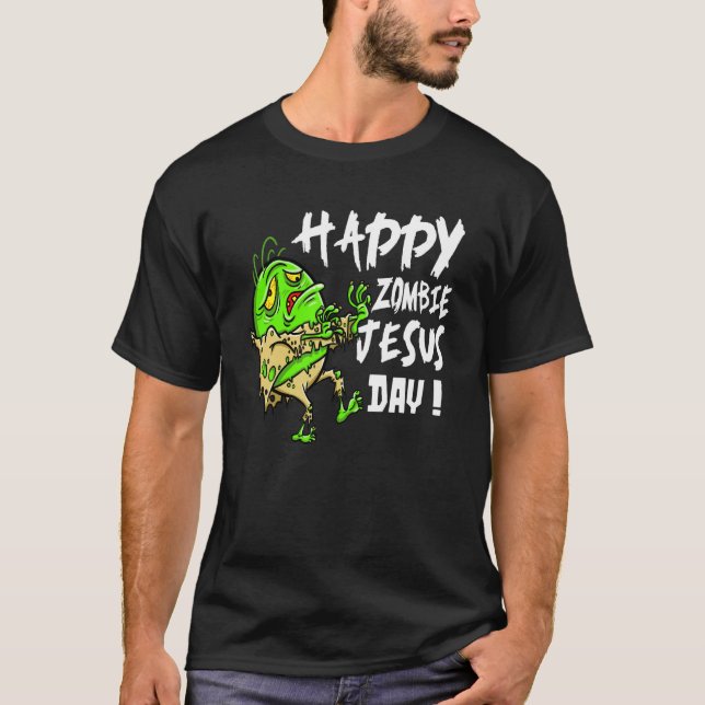 T-shirt Pâques mignonne Joyeux Zombie Jour Jésus Lapin de  (Devant)