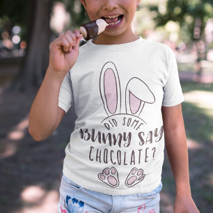 T-Shirt Pâques Mignonnes A Fait Un Petit Lapin Dire Chocol