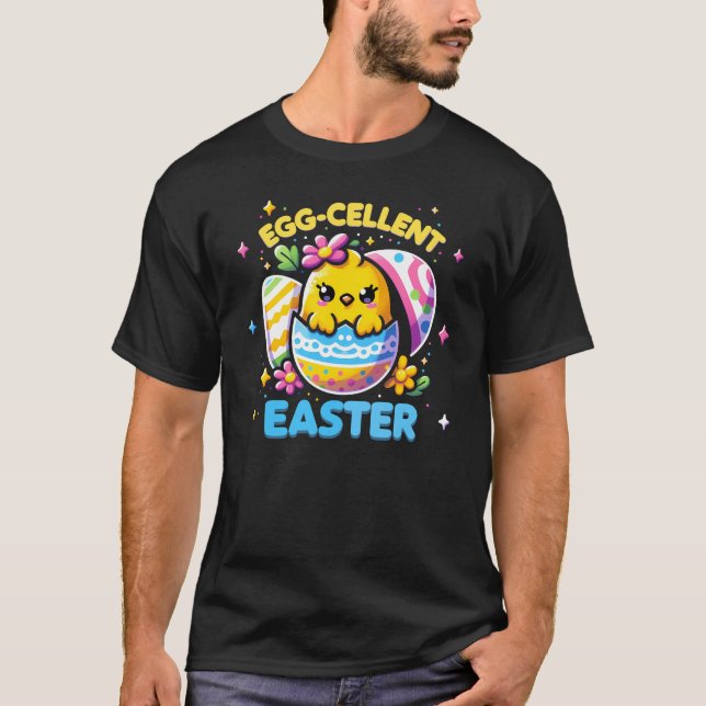 T-shirt Pâques ovocytes - Cute Kawaii Chick in Egg (Devant)