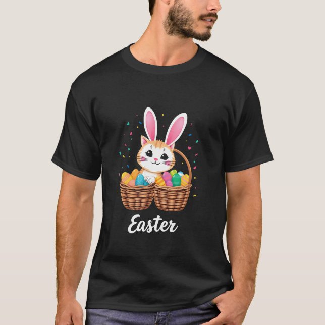 T-shirt Pâques Pâques Chat (Devant)