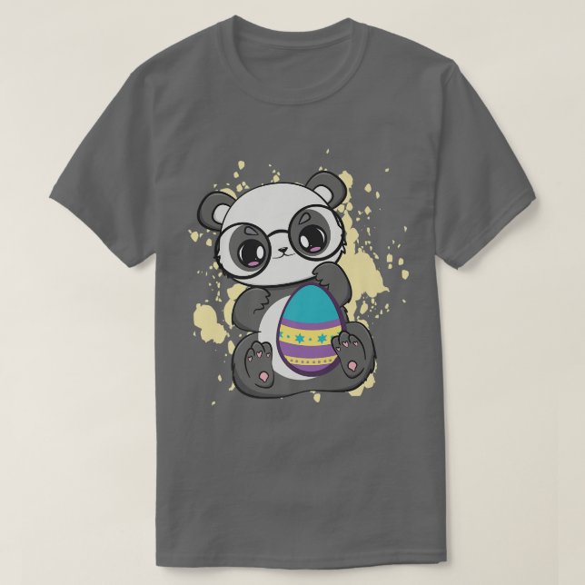 T-shirt Pâques Petit Panda Avec Chasse Aux Oeufs Anime Pri (Design devant)