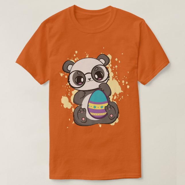 T-shirt Pâques Petit Panda Avec Chasse Aux Oeufs Anime Pri (Design devant)