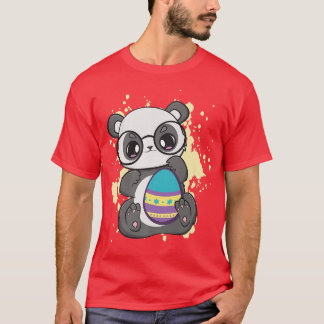 T-shirt Pâques Petit Panda Avec Chasse Aux Oeufs Anime Pri