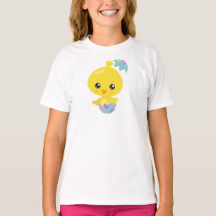 T-shirt Pâques, Poulet mignon, Poulet de Bébé, Oeufs de Pâ