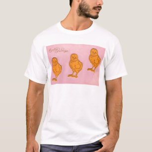 T-shirt Pâques Salutations Chicks rose