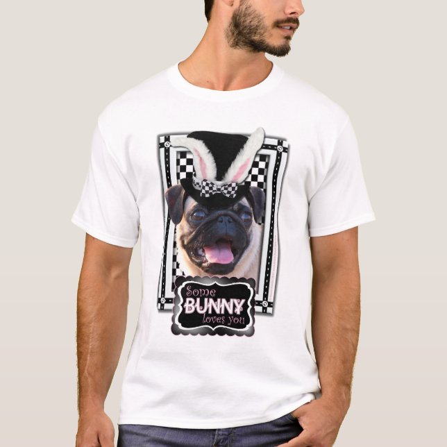 T-shirt Pâques - un certain lapin vous aime - carlin (Devant)