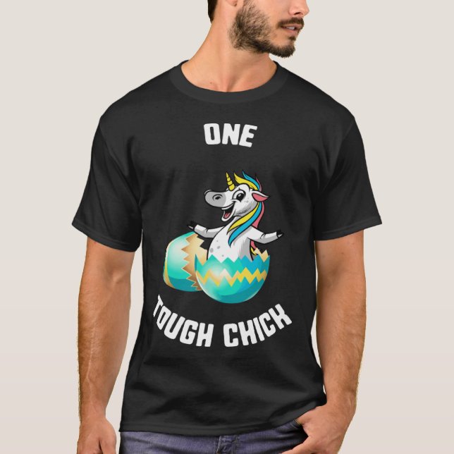 T-shirt Pâques Un Chick dur Unicorne Oeufs Enfants Pullove (Devant)