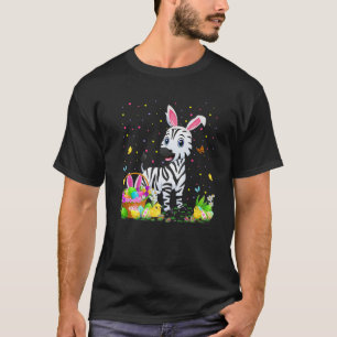 T-shirt Pâques Zebra Bunny OEufs chasse Zebra Pâques dim