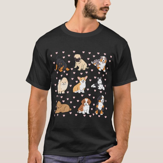 T-shirt Paquet de chiots mignons (Devant)