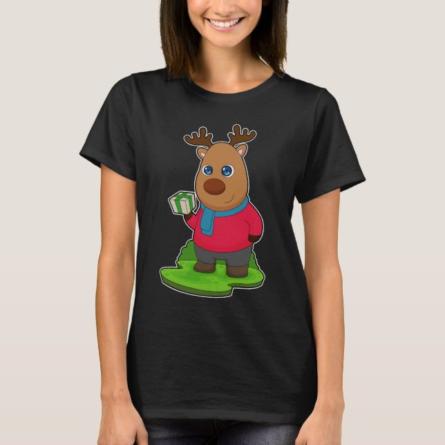 T-shirt Paquet de Noël de renne (Devant)