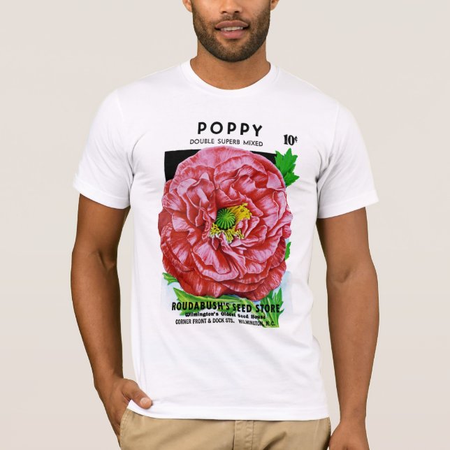 T-shirt Paquet de semences Vintage Poppy (Devant)