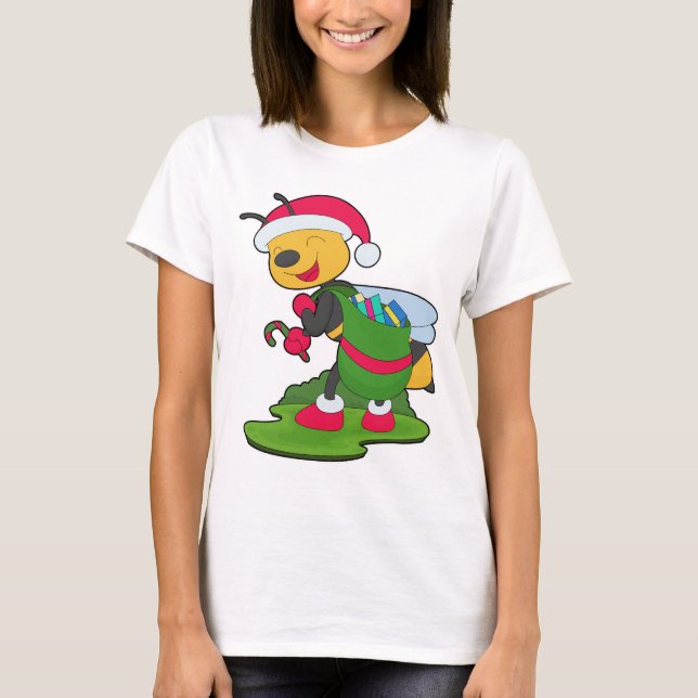 T-shirt Paquets de Noël abeille (Devant)