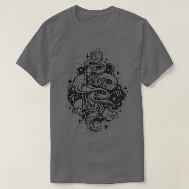 T-shirt Par Aspera Ad Astra Expression latine (Design devant)