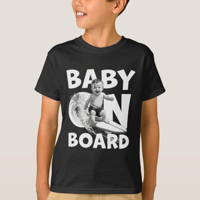 T-shirt Par bord par surf sur planche de surf Funny Surfer (Devant)