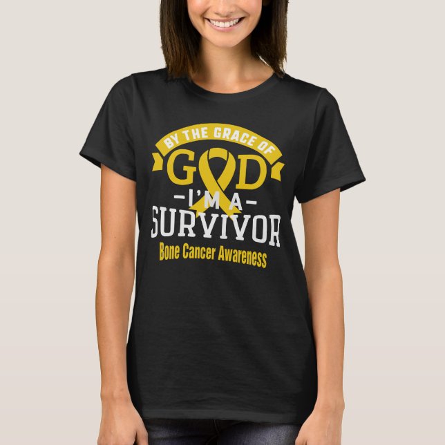 T-shirt Par la grâce de Dieu Cancer de l'os Survivant (Devant)